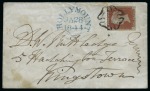 Stamp of Great Britain » Distinctive Maltese Cross Cancellations 1841 1d Red IF tied to 1844 (Jan 28) envelope by distinctive Hollymount Maltese Cross with weak centre