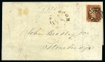 Stamp of Great Britain » Distinctive Maltese Cross Cancellations 1841 1d Red pl.17 BI tied to 1842 (Mar 26) wrapper by crisp distinctive Cork Maltese Cross