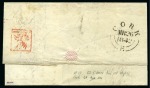 Stamp of Great Britain » Distinctive Maltese Cross Cancellations 1841 1d Red pl.17 BI tied to 1842 (Mar 26) wrapper by crisp distinctive Cork Maltese Cross
