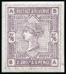 Stamp of Great Britain » 1855-1900 Surface Printed » 1883-84 & 1888 High Values De La Rue's Fourth Scheme showing the proposed designs of the 1883-84 Lilac and Greens & 1882-84 High Values, examples of each value from 1/2d to £5