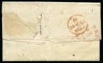Stamp of Great Britain » 1840 1d Black and 1d Red plates 1a to 11 1840 1d Intense Black pl.1b AB top marginal showing partial marginal inscription, tied to 1840 (Aug 23) entire