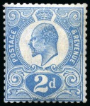 Stamp of Great Britain » King Edward VII » 1902-10 De La Rue Issues 1910 2d Group of six colour trials and a die proof prepared for use by De La Rue for the "Tyrian Plum"