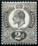 Stamp of Great Britain » King Edward VII » 1902-10 De La Rue Issues 1910 2d Group of six colour trials and a die proof prepared for use by De La Rue for the "Tyrian Plum"