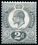 Stamp of Great Britain » King Edward VII » 1902-10 De La Rue Issues 1910 2d Group of six colour trials and a die proof prepared for use by De La Rue for the "Tyrian Plum"
