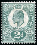 Stamp of Great Britain » King Edward VII » 1902-10 De La Rue Issues 1910 2d Group of six colour trials and a die proof prepared for use by De La Rue for the "Tyrian Plum"