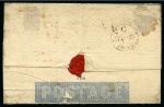 Stamp of Great Britain » 1840 Mulreadys & Caricatures 1840 (Sep 25) 2d Mulready wrapper, stereo a105, from London to Lichfield cancelled by crisp and vivid red Maltese Cross
