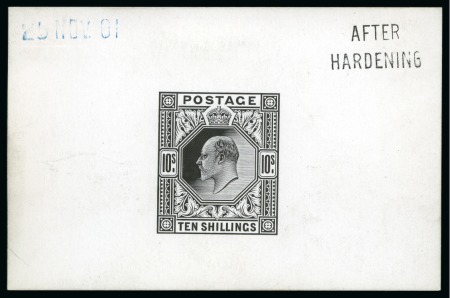 Stamp of Great Britain » King Edward VII » 1902-10 De La Rue Issues 1902-10 De La Rue 10s die proof in black on glazed card