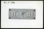 Stamp of Great Britain » Telegraphs 1877  £1 Telegraph Die proof in black on glazed card