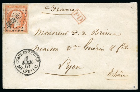 Stamp of China » Foreign Post Offices » French Military Mail 1860-61 Two covers to France franked by Empire 40c, from Hong Kong and Shanghai