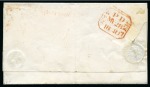 Stamp of Great Britain » 1840 1d Black and 2d Blue "May Dates" May 28th: 1840 1d Grey-Black pl.1a OD, tied to 1840 (May 28) entire by crisp and vivid red Maltese Cross