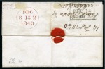 Stamp of Great Britain » 1840 1d Black and 1d Red plates 1a to 11 1840 1d Black pl.6 JE, tied to 1840 (Dec 14) wrapper from Aberdeen (Scotland) by ruby Maltese Cross