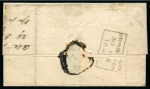 Stamp of Great Britain » Distinctive Maltese Cross Cancellations Stonehaven: 1840 1d Black pl.4 TW tied to 1840 (Oct 30) wrapper by distinctive double-lined Stonehaven Maltese Cross in dark red