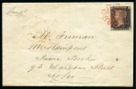 Stamp of Great Britain » 1840 1d Black and 1d Red plates 1a to 11 1840 1d Black pl.7 BD tied to 1840 (Sep 15) entire by two strikes of a salmon pink Maltese Cross applied in Chelmsford