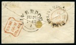 Stamp of Great Britain » 1841 1d Red 1841 1d Red pl.27 QB tied to 1844 (Jun 21) envelope by neat black Maltese Cross and by red London receiving ds