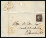 Stamp of Great Britain » Distinctive Maltese Cross Cancellations Gatehouse: 1841 1d Red TK tied to 1843 (Mar 29) wrapper by distinctive Gatehouse black Maltese Cross with empty centre
