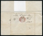 Stamp of Great Britain » Distinctive Maltese Cross Cancellations Gatehouse: 1841 1d Red TK tied to 1843 (Mar 29) wrapper by distinctive Gatehouse black Maltese Cross with empty centre