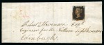 Stamp of Great Britain » 1840 1d Black and 1d Red plates 1a to 11 1840 1d Black pl.2 EE on 1840 (Sep 3) wrapper sent from the Lighthouse Keeper at Lismore island (Scottish Inner Hebrides) tied by neat Oban orange-red Maltese Cross