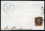Stamp of Great Britain » Distinctive Maltese Cross Cancellations Settle: 1841 1d Red MB tied to piece by crisp black Settle distinctive Maltese Cross (which shows inner cross arm breaks)