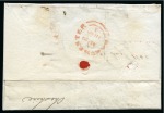 Stamp of Great Britain » 1840 1d Black and 1d Red plates 1a to 11 1840 1d Black pl.1b DH & DL on 1840 (Aug 29) lettersheet from Manchester tied by neat reddish purple Maltese Crosses