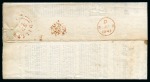 Stamp of Great Britain » 1841 1d Red 1840 1d Red pl.11 AF top marginal with partial inscription on 1841 (Jun 8) printed circular from Billericay tied by crisp red Maltese Cross