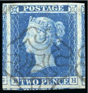 Stamp of Great Britain » 1841 2d Blue 1841 2d Blue pl.3 BH, cancelled by distinctive Kelso Maltese Cross in black
