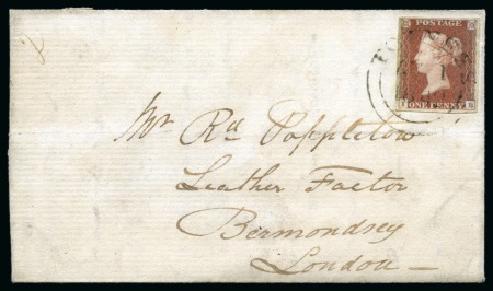 Stamp of Great Britain » Town Circular Datestamps Totness: 1841 1d Red pl.22 IB on 1842 (Aug 1) lettersheet from Totnes (Devon) to London tied by Totness town circular datestamp