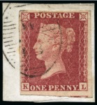 Stamp of Great Britain » 1854-70 Perforated Line Engraved 1857-64 1d. rose-red, Pl. 46, KL, variety "Imperforate"