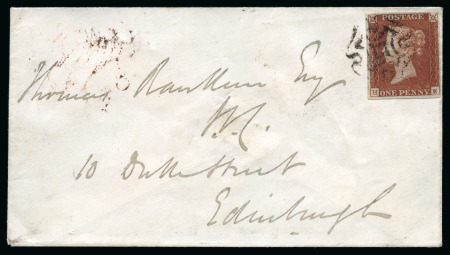 Stamp of Great Britain » Distinctive Maltese Cross Cancellations Brighton: 1841 1d Red HE on 1843 (Nov 30) envelope tied by black Brighton distinctive (special) Maltese Cross