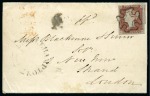 Stamp of Great Britain » Distinctive Maltese Cross Cancellations Arundel: 1841 1d Red CF on 1844 (Feb 18) lettersheet tied by black Arundel distinctive Maltese Cross with void centre 