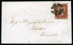 Stamp of Great Britain » Distinctive Maltese Cross Cancellations Coleshill: 1841 1d Red EF on 1844 (Mar 12) small envelope tied by black distinctive Coleshill Maltese Cross