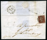 Stamp of Great Britain » Distinctive Maltese Cross Cancellations Wincanton: 1841 1d Red pl.33 PH on 1843 (Jul 23) wrapper tied by crisp strike of the Wincanton distinctive Maltese Cross 