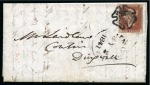Stamp of Great Britain » Distinctive Maltese Cross Cancellations Corstorphine: 1841 1d Red pl.11 RJ on 1841 (Jul 1) entire tied by Corstorphine distinctive Maltese Cross