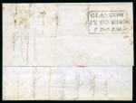 Stamp of Great Britain » 1840 2d Blue (ordered by plate number) 1840 2d Deep Blue pl.1 FL on 1840 (Jul 20) wrapper sent locally in Glasgow, tied by crisp red Maltese Cross,