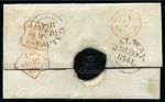 Stamp of Great Britain » 1840 2d Blue (ordered by plate number) 1840 2d Blue pl.2 OC on 1841 (Dec 29) mourning lettersheet from Galway (Ireland) to London, tied by neat black Maltese Cross