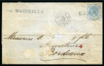 Stamp of Malaysia » Straits Settlements 1877 (Jul 29) Wrapper from Singapore with rare"POSS. ANG. / PAQ. FR. N No 10" maritime octagonal ds adjacent