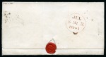Stamp of Great Britain » 1840 2d Blue (ordered by plate number) 1840 2d Blue pl.1 RI-RJ pair on 1841 (Jul 31) wrapper sent locally in Edinburgh tied by neat black Scottish Maltese Crosses