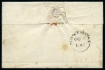 Stamp of Great Britain » Distinctive Maltese Cross Cancellations 1841 2d Blue pl.3 QA-QB pair, on 1842 (Oct 6) wrapper from Chance Inn tied by two crisp strikes of the black Montrose distinctive Maltese Cross