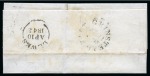 Stamp of Great Britain » 1841 2d Blue 1841 2d Blue pl.3 DJ on 1843 (Apr 10) lettersheet from Lewes cancelled by crisp and complete black Maltese Cross