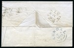 Stamp of Great Britain » London Numbered Crosses 1841 2d Blue AC and 1841 1d red FH on 1843 (Jul 3) wrapper both cancelled by London "1" in Maltese Cross