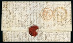 Stamp of Great Britain » 1840 1d Black and 1d Red plates 1a to 11 1840 1d Black pl.8 FL tied to 1841 (Jan 12) entire (cross-written) from Liverpool to London with additional Madeira forwarding address