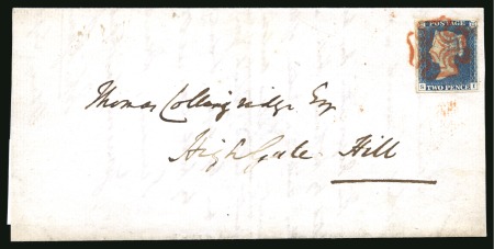 Stamp of Great Britain » 1840 2d Blue (ordered by plate number) 1840 (Sep 23) Large part entire letter from Olny to Highgate Hill, bearing 2d blue pl.1 SI