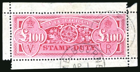 Stamp of Australia » Victoria 1900 £100 pink-red, used