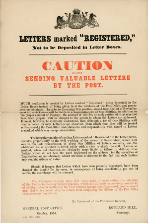 Stamp of Great Britain » Postal Notices Postal Notices,  Caution against send Valuable letters