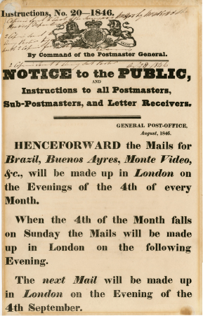 Stamp of Great Britain » Postal Notices Postal Notices, No 20 August 1846