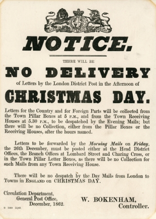 Stamp of Great Britain » Postal Notices Postal Notices, Christmas day