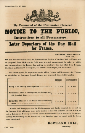 Stamp of Great Britain » Postal Notices Postal Notices, No 47 June 1855
