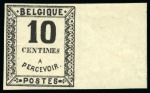 Stamp of Belgium » Timbres-Taxe Essais de Wiener, 10c noir et 20c bleu, type II, non dentelés