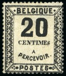 Stamp of Belgium » Timbres-Taxe Essais de Wiener, type II, 10c noir, 20c noir et 20c bleu, les trois dentelés 15