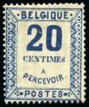 Stamp of Belgium » Timbres-Taxe Essais de Wiener, type II, 10c noir, 20c noir et 20c bleu, les trois dentelés 15