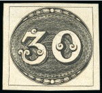 Stamp of Brazil » 1843 Bull's Eyes 1843, 30r black, early impression, unused without gum